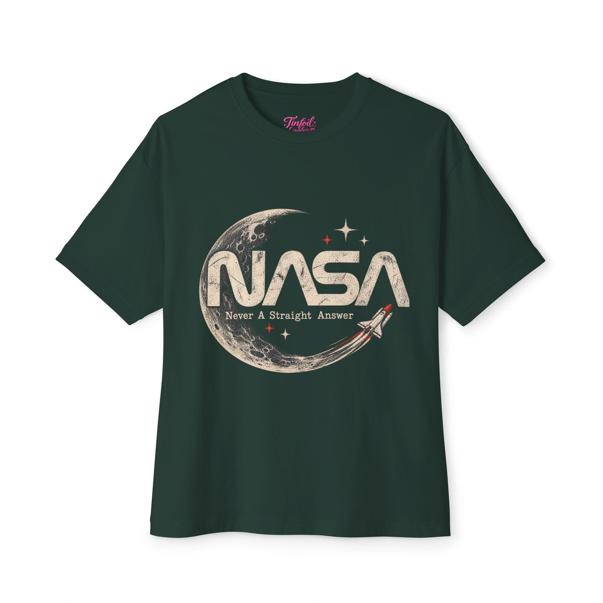 Never A Straight Answer front Unisex Oversized Boxy Tee