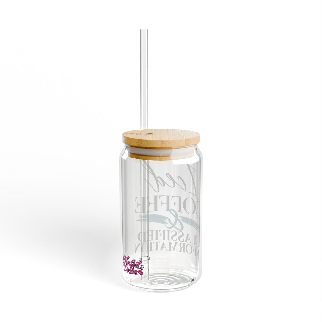 Iced Coffee & Classified Information Glass Tumbler – 16 oz