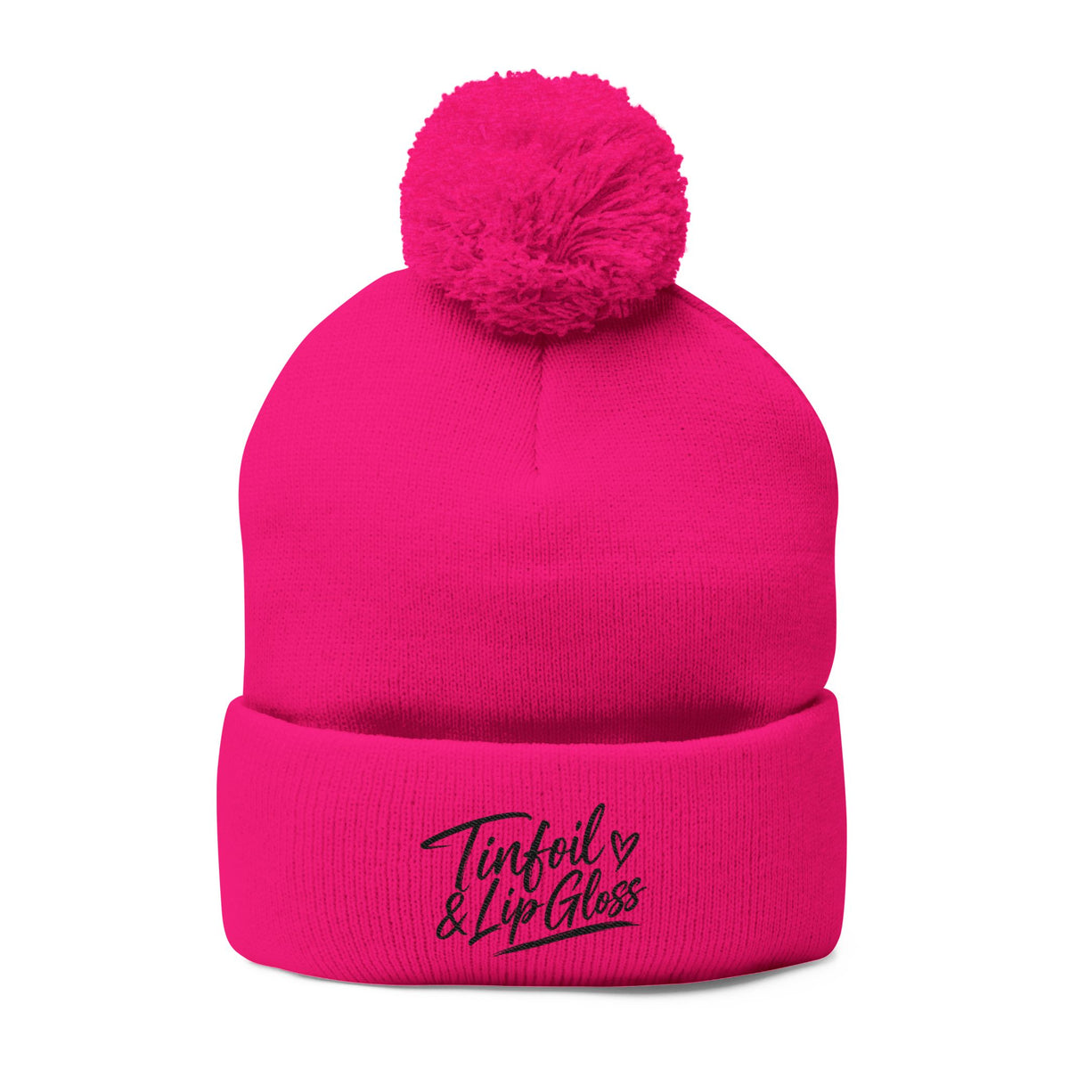 Pom-Pom Knit Cap (Embroidery)