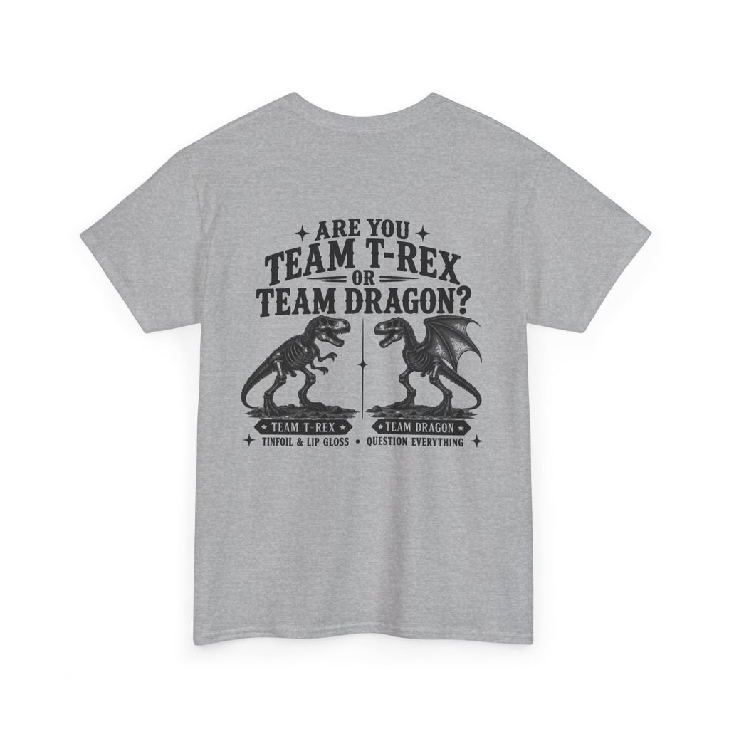 Team T-Rex vs Dragon Unisex Heavy Cotton Tee