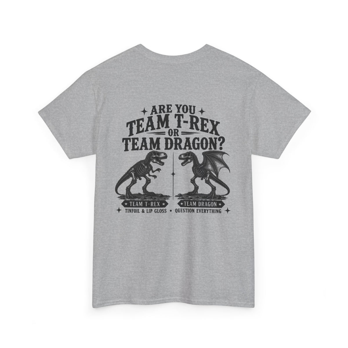 Team T-Rex vs Dragon Unisex Heavy Cotton Tee