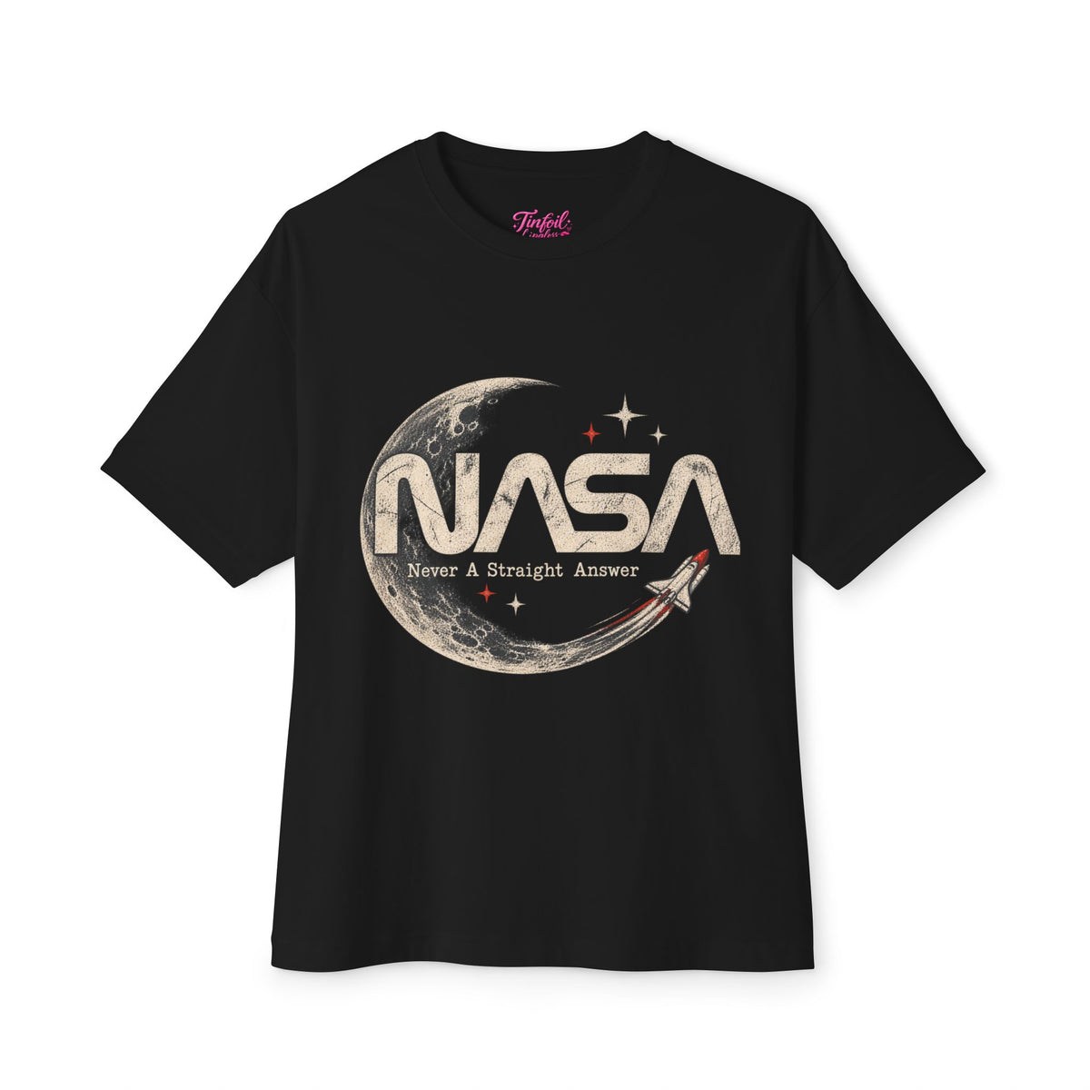 Never A Straight Answer front Unisex Oversized Boxy Tee