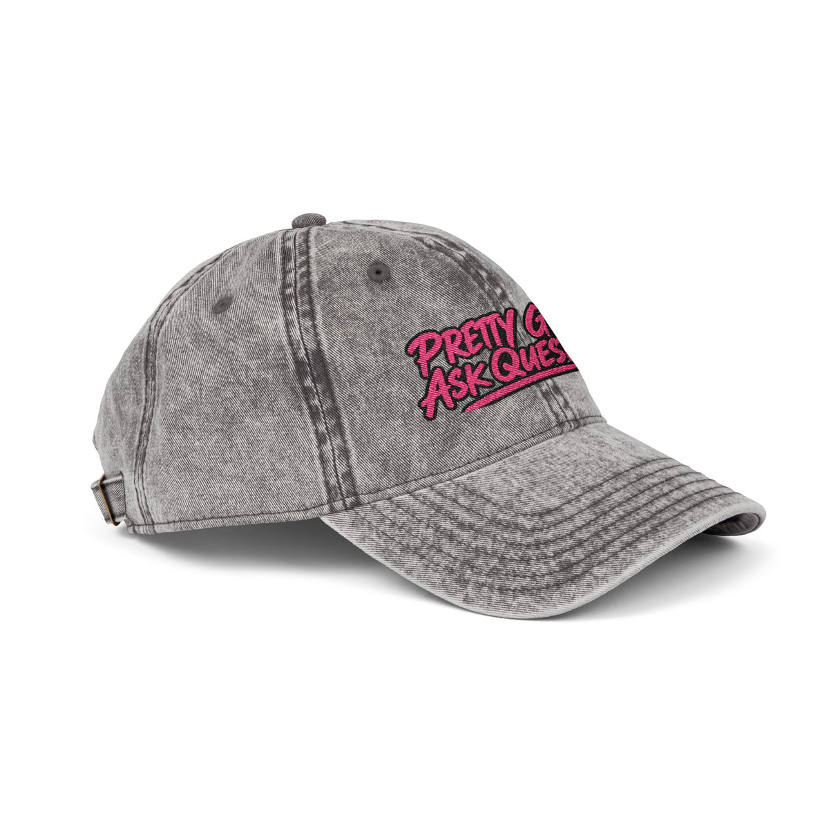 Pretty Girls Ask Questions Vintage Embroidered Cap