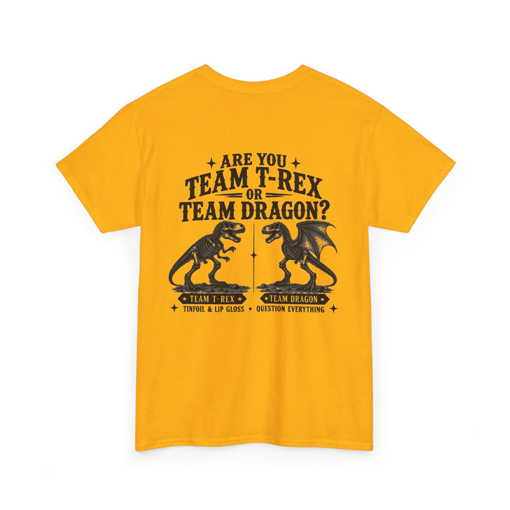 Team T-Rex vs Dragon Unisex Heavy Cotton Tee