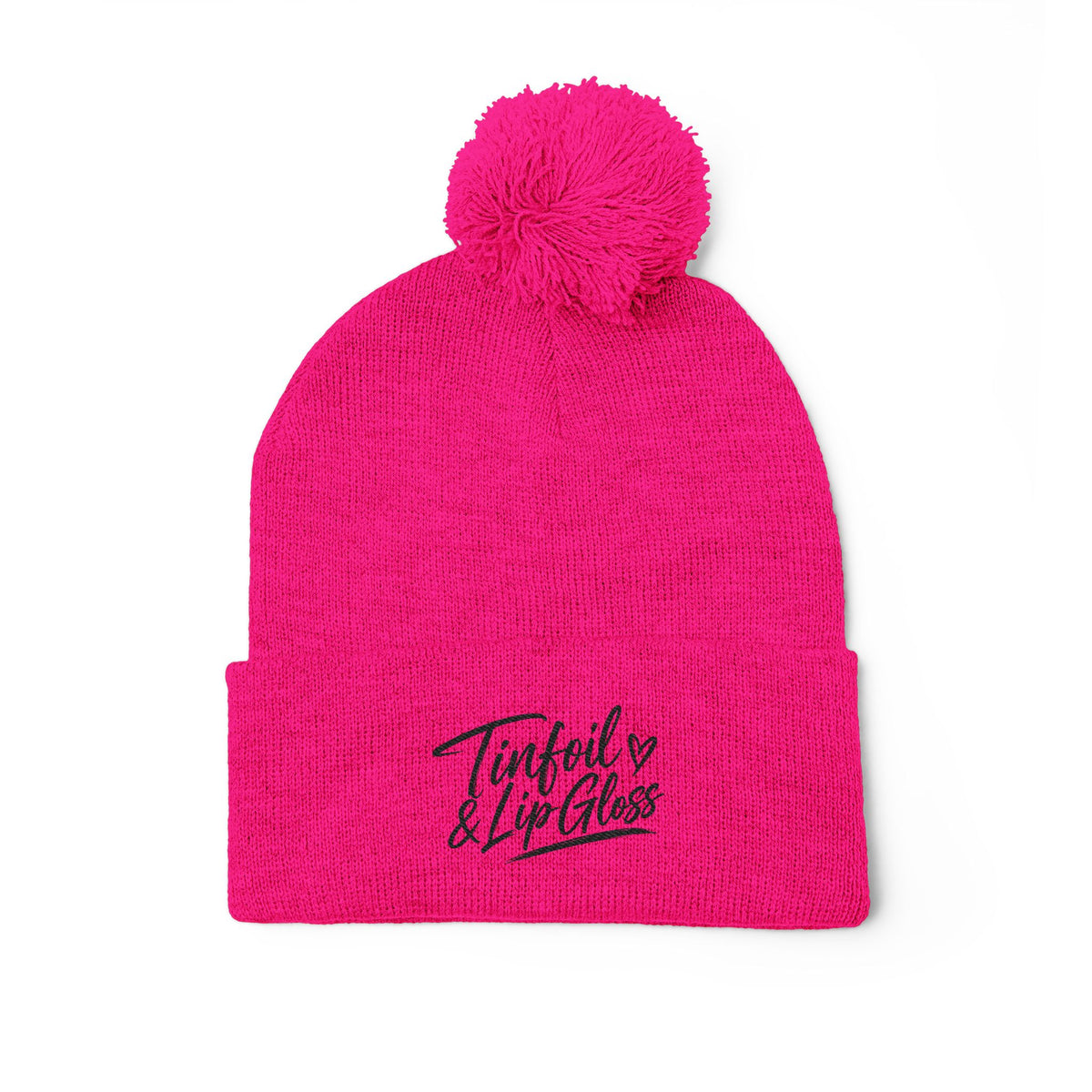 Pom-Pom Knit Cap (Embroidery)