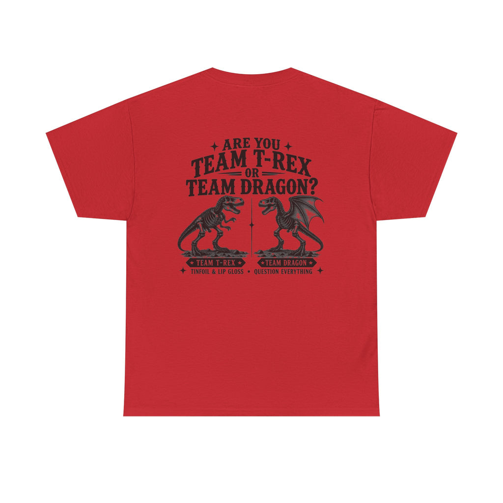 Team T-Rex vs Dragon Unisex Heavy Cotton Tee