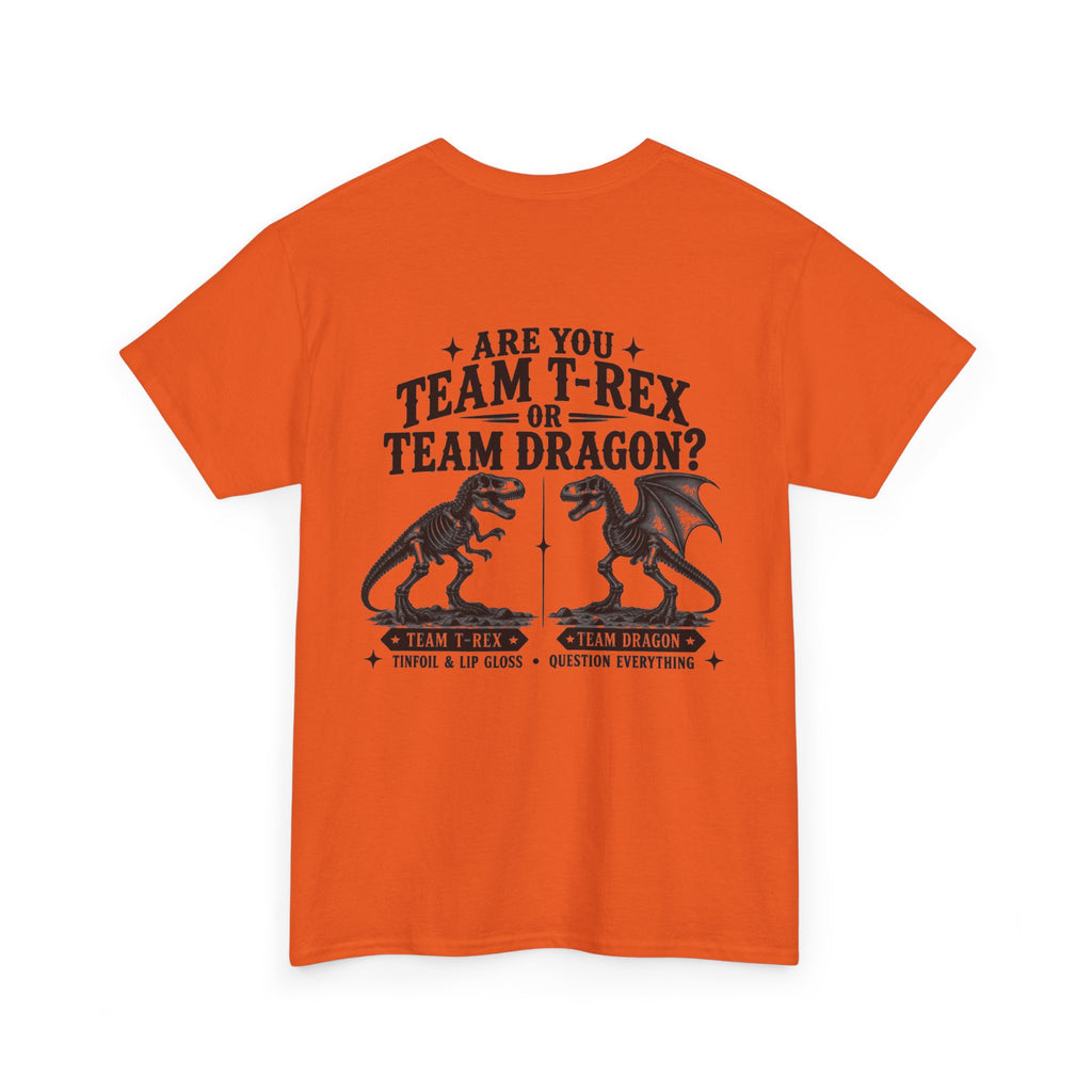 Team T-Rex vs Dragon Unisex Heavy Cotton Tee