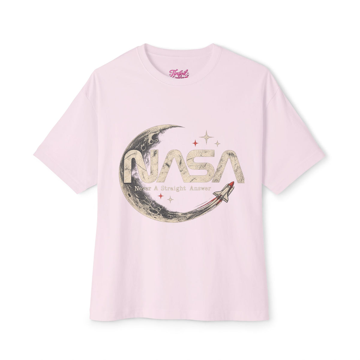 Never A Straight Answer front Unisex Oversized Boxy Tee