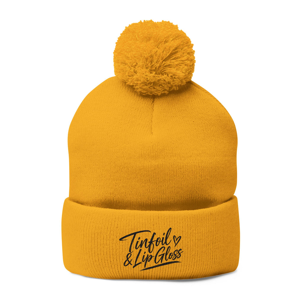 Pom-Pom Knit Cap (Embroidery)
