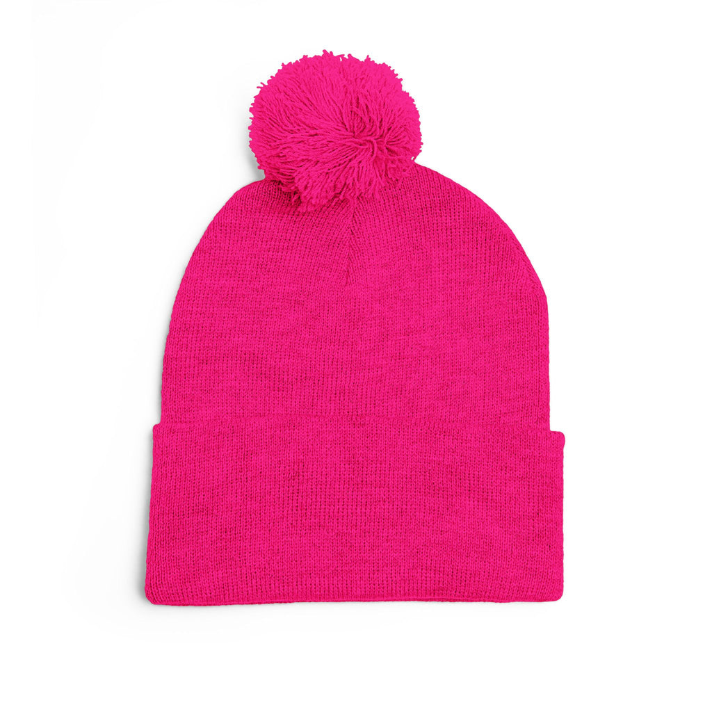 Pom-Pom Knit Cap (Embroidery)