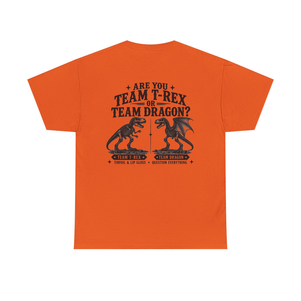 Team T-Rex vs Dragon Unisex Heavy Cotton Tee