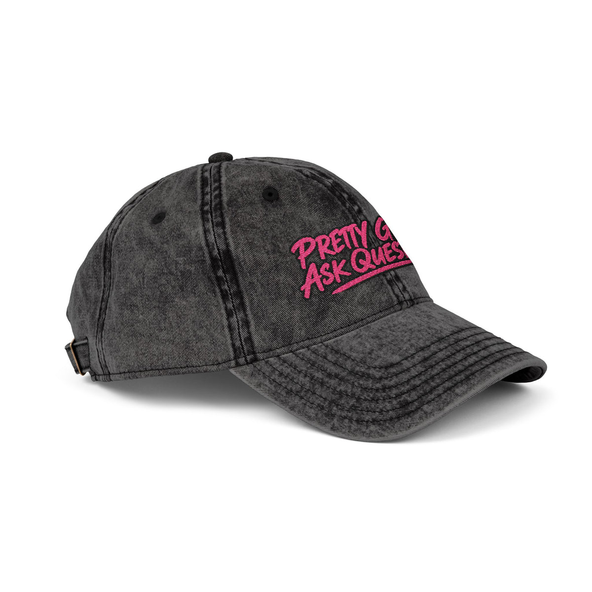 Pretty Girls Ask Questions Vintage Embroidered Cap