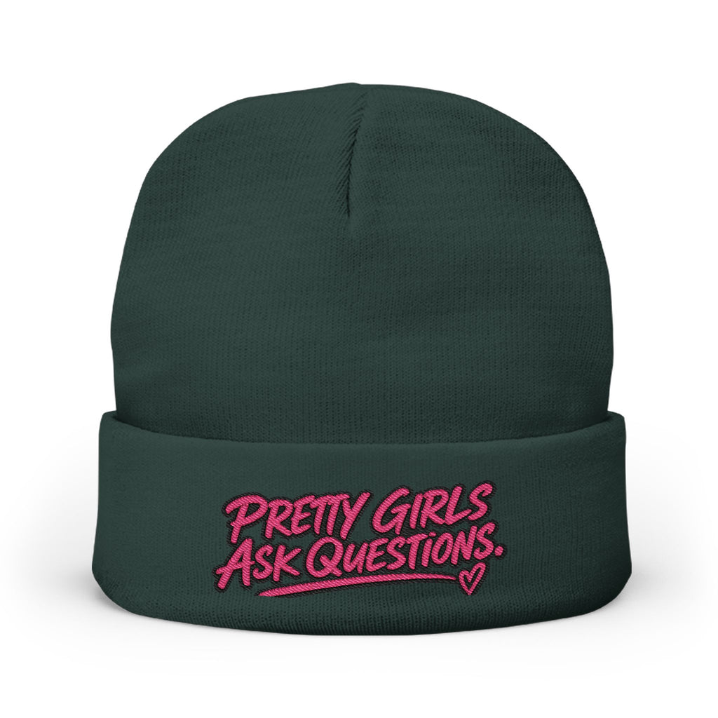 Pretty Girls Ask Questions Knit Beanie