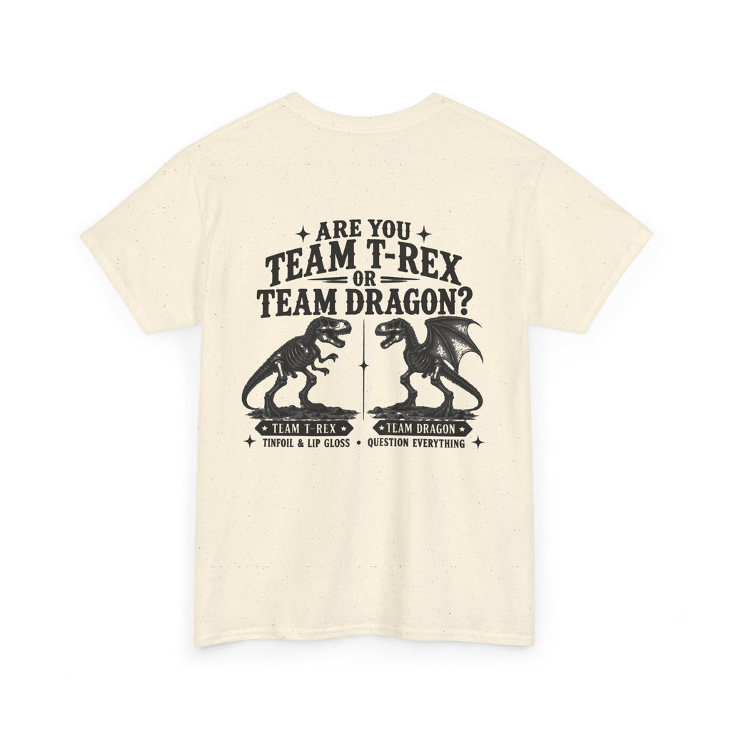 Team T-Rex vs Dragon Unisex Heavy Cotton Tee