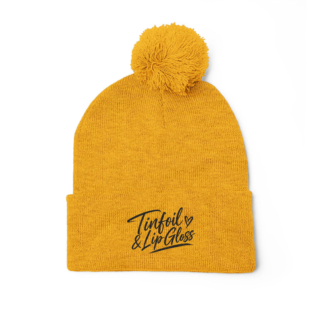 Pom-Pom Knit Cap (Embroidery)