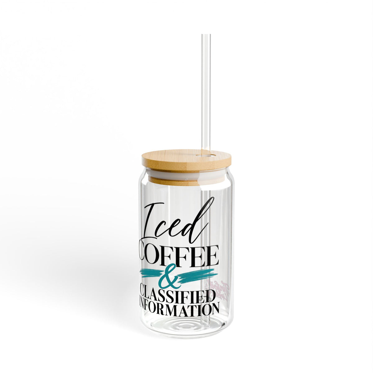 Iced Coffee & Classified Information Glass Tumbler – 16 oz