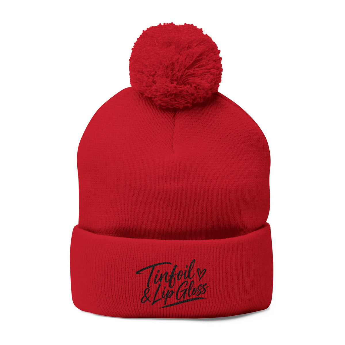 Pom-Pom Knit Cap (Embroidery)