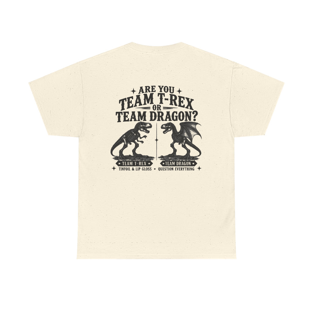 Team T-Rex vs Dragon Unisex Heavy Cotton Tee