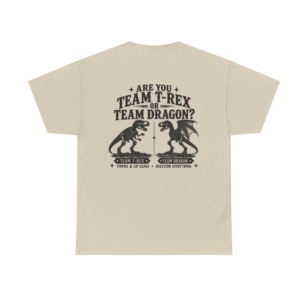 Team T-Rex vs Dragon Unisex Heavy Cotton Tee