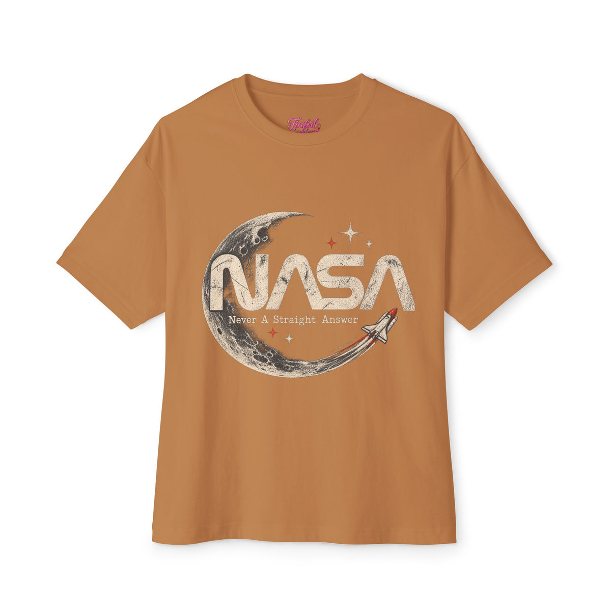 Never A Straight Answer front Unisex Oversized Boxy Tee